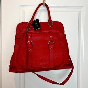 NWT Elen Gotti - Vera Pelle made in Italy red XL Hobo Leather Bag w dual strap